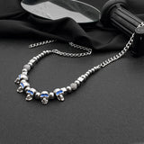 Blue Eyed Skeleton Steel Ball Necklace – Jewelry Gift Ideas — 2