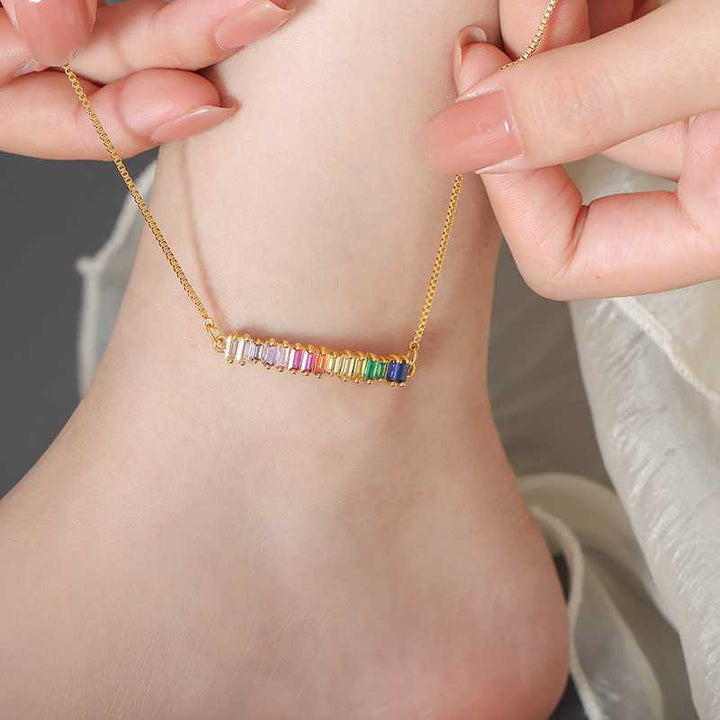 Inlaid Zirconium Rectangular Adjustable Bracelet – Jewelry Gift Ideas — 1
