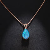 Fashion Platinum Water Drop Blue Copper Necklace – Jewelry Gift Ideas — 5