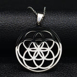 Hollow Circle Ring Pendant Flower Of Life Sacred – Jewelry Gift Ideas — 1