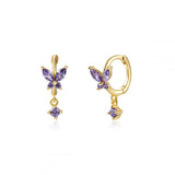 S925 Silver Needle Set Zircon Butterfly Earrings – Surprise Gifts — 2