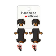 Cute Animal Dachshund Stud Earrings Cartoon Puppy – Dog Lover Gifts — 11