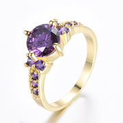Rhinestone Zircon Four-claw Round Ring – Thoughtful Gifts — 2