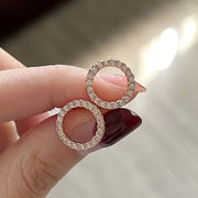 Earrings Temperament Hollowed Out Circle Zircon Full – Everyday Gifts — 6