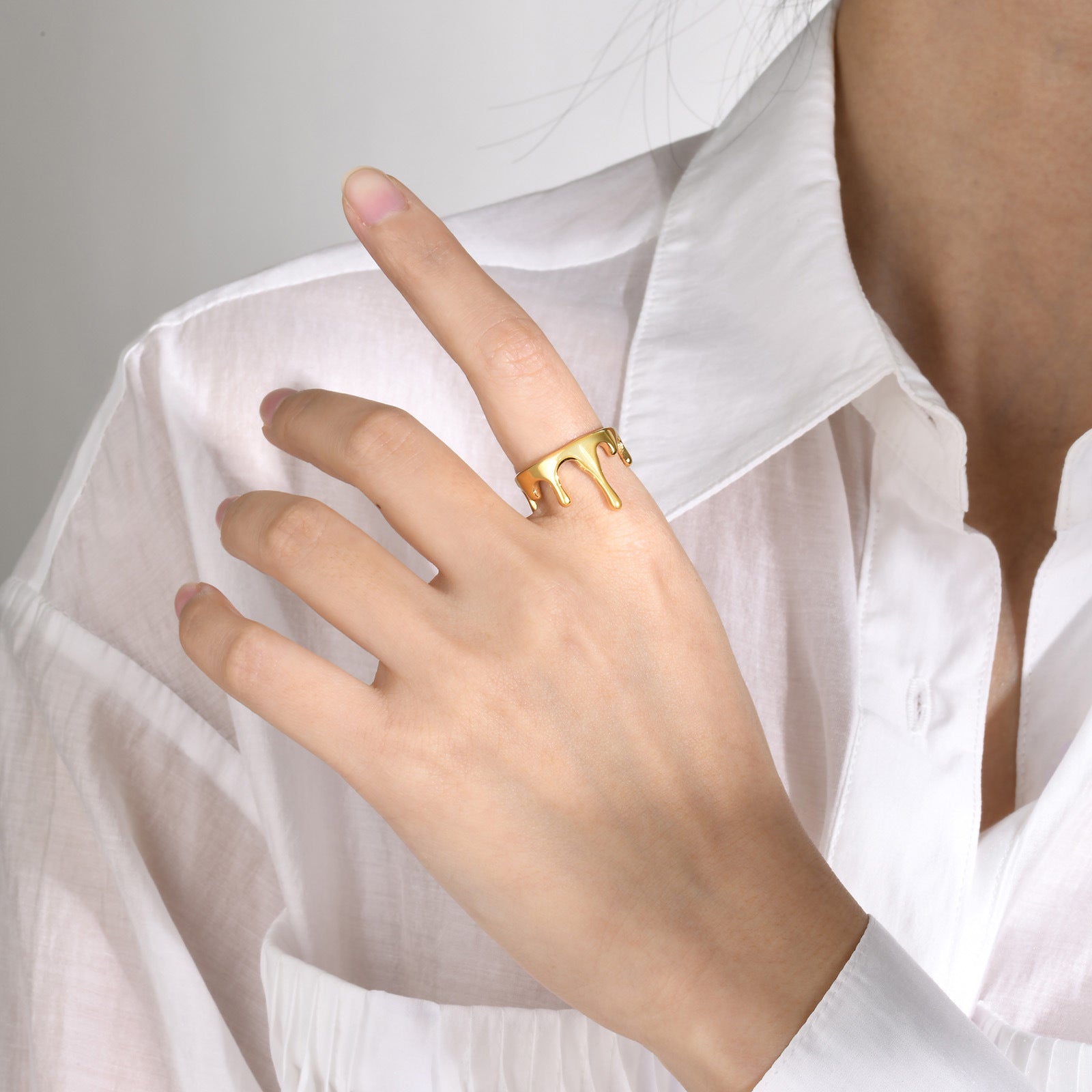 Titanium Steel Ring, Flowing Water Droplets Are – Practical Gifts — 1