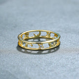 Simple Plain Circle Gold Star And Moon Zircon Ring – Small Gift Ideas — 4