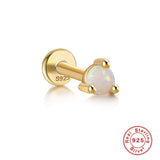 Sterling Silver Opal And Diamond Pierced Threaded Ear – Stylish Gifts — 19