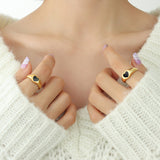 Women's Black Love Niche Design Ring – Gifts for Her — 2