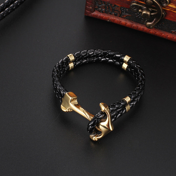 Men's Anchor Leather Rope Bracelet Couple – Jewelry Gift Ideas — 1