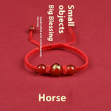 Zodiac Cinnabar All-matching Weaving Bracelet – Jewelry Gift Ideas — 17