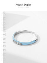 S925 Sterling Silver Blue Enamel Ring – Surprise Gifts — 10