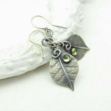 Ancient Silver Leaf Flower Earrings – Stylish Gifts — 2