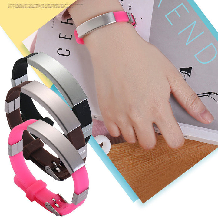 Fashion Engravable Silicone Stainless Steel Bracelet – Stylish Gifts — 1