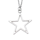 Silver Hollowed Out Pentagram Pendant Cross Chain – Jewelry Gift Ideas — 4