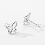 Female Sweet S925 Sterling Silver Butterfly Hollow Ear – Gifts for Her — 4