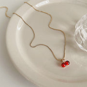Red Cherry Garnet Necklace For Women Niche Design – Jewelry Gift Ideas — 11