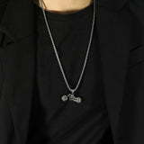 Skull Head Flame Motorcycle Necklace – Jewelry Gift Ideas — 1