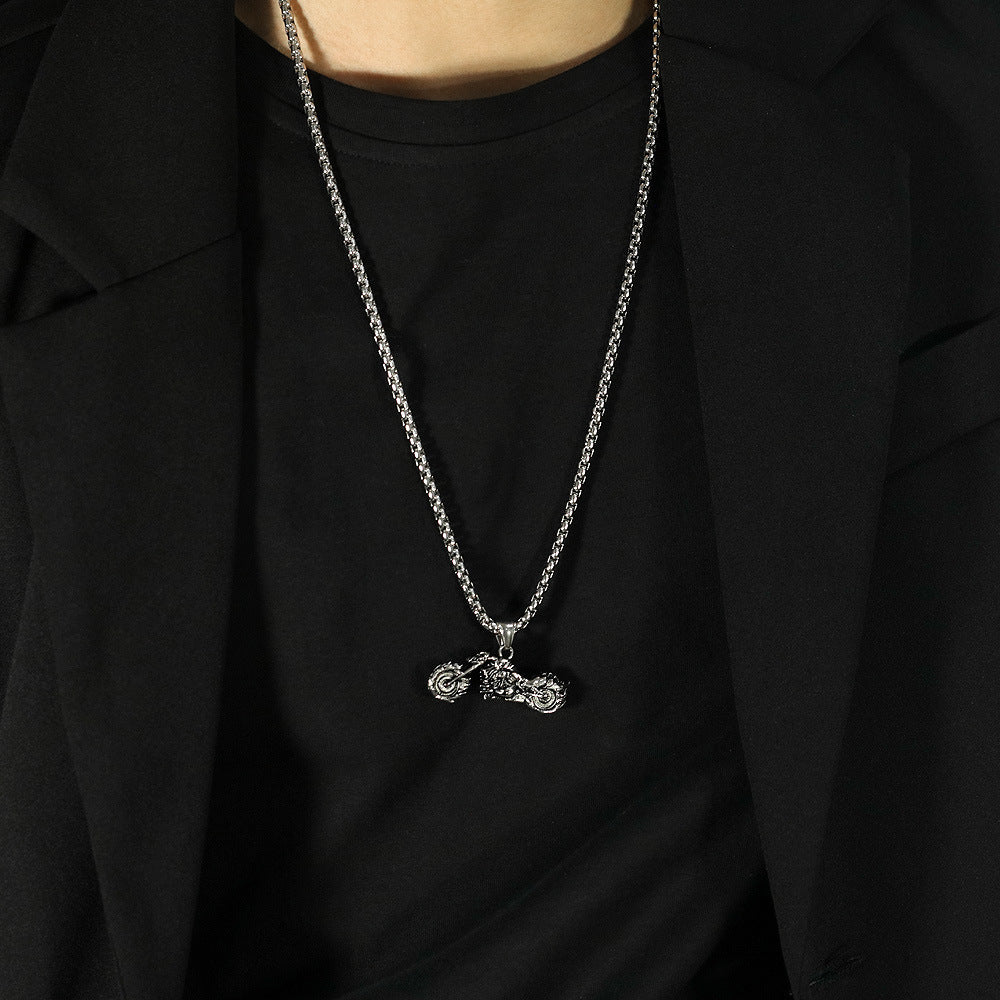 Skull Head Flame Motorcycle Necklace – Jewelry Gift Ideas — 1