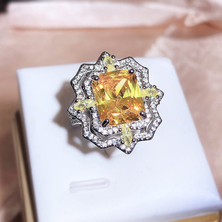 Colorful Ice Flower Cut Open Ring Female Fashion – Stylish Gifts — 1