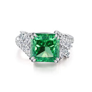 S925 Sterling Silver Emerald Ring Female High Carbon – Gifts for Her — 17