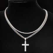 Fashion Hip Hop Double Layer Cross Necklace – Jewelry Gift Ideas — 3