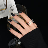Design N Ring Frosty Wind Geometric Double Layer – Gifts for Her — 2