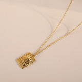 Niche Design Embossed Diamond Eye Square Pendant – Jewelry Gift Ideas — 5