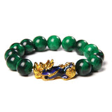 Fashion Pixiu Dry Green Sand Gold Jade Bracelet – Stylish Gifts — 4