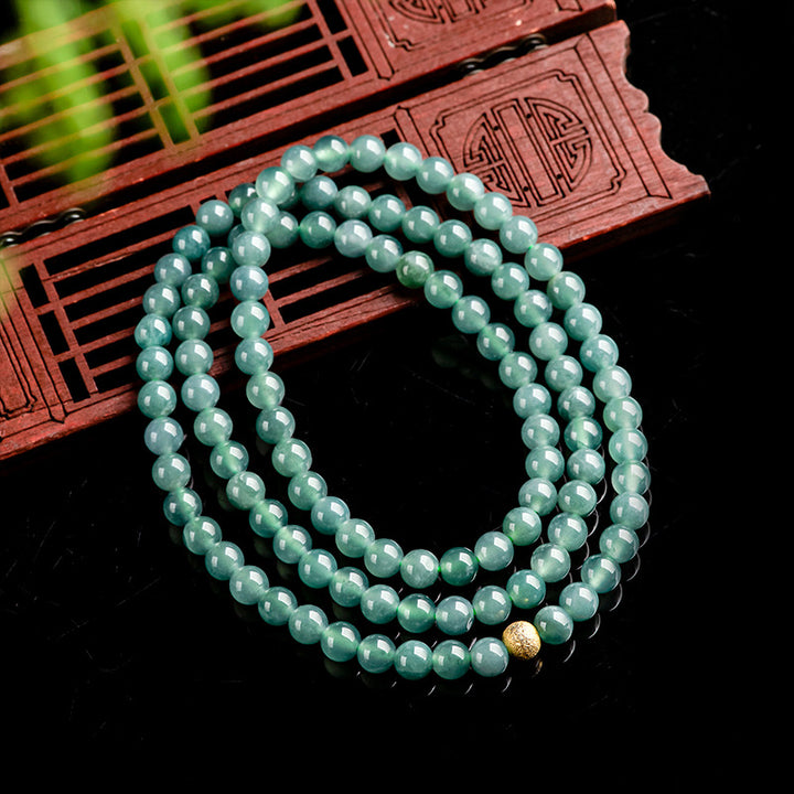 Natural Jadeite Jade 6mm Blue Water Jade Bead – Jewelry Gift Ideas — 1