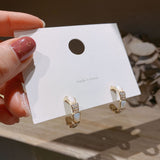 Silver Needle Opal Earrings Temperament Geometric – Stylish Gifts — 10
