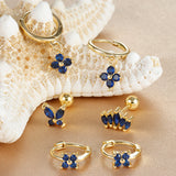 Light Luxury Minority Design Blue Zircon Four-leaf – Meaningful Gifts — 12