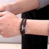 Navy Anchor Chain Genuine Leather Vachette Clasp – Jewelry Gift Ideas — 7