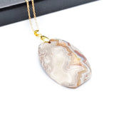 Natural Mexican Agate Pendant Leaf Shaped Love – Jewelry Gift Ideas — 2