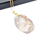 Natural Mexican Agate Pendant Leaf Shaped Love – Jewelry Gift Ideas — 2