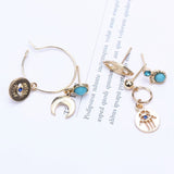 Boho Personality Palm Eyes Moon Stud Earrings – Stylish Gifts — 3