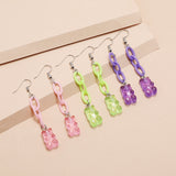 Tricolor Resin Bear Pendant Tassel Earrings – Jewelry Gift Ideas — 1