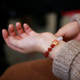 Women's Natural Double Spell Red White Agate Year – Jewelry Gift Ideas — 2