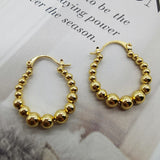 Gold Ball Hoop Earrings Beaded Circle Ear Clip – Meaningful Gifts — 8