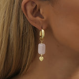 Personalized Natural Stone Heart Earrings Versatile – Thoughtful Gifts — 2