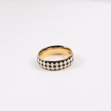 Diamond Checkerboard Black And White Drip Ring – Surprise Gifts — 6