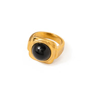 18K Gold Stainless Steel Square Inlaid Closed Ring No – Everyday Gifts — 11