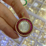 Round Lady Guadalupe Necklace Pendant – Jewelry Gift Ideas — 6