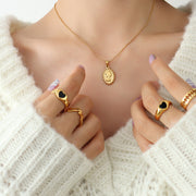 Fashion Oval Circle Necklace Versatile – Jewelry Gift Ideas — 3