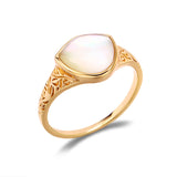 Vintage Carved Personality Shell White Crystal Ring – Gifts for Her — 3