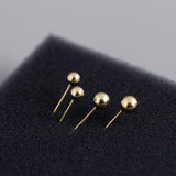 Sterling Silver Beans Round Bead Earrings – Thoughtful Gifts — 1