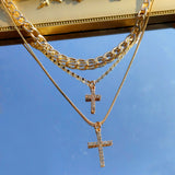 Diamond Cross Pendant Cuban Chain Necklace – Jewelry Gift Ideas — 6