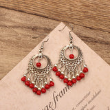 Bohemian Style Ethnic Style Earrings, Red Long Tassels – Stylish Gifts — 1