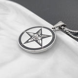 Titanium Steel Round Plate Five-pointed Star Lion – Jewelry Gift Ideas — 3