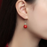 Cinnabar S925 Sterling Silver Stud Earrings Niche – Jewelry Gift Ideas — 5