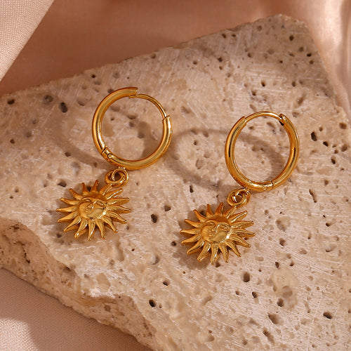 18K Gold Earrings Temperament Light Luxury Sun – Jewelry Gift Ideas — 2